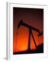 Silhouette of Oil Pump Jack, Tulsa, Oklahoma-Bill Bachmann-Framed Photographic Print