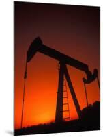 Silhouette of Oil Pump Jack, Tulsa, Oklahoma-Bill Bachmann-Mounted Photographic Print