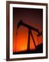 Silhouette of Oil Pump Jack, Tulsa, Oklahoma-Bill Bachmann-Framed Photographic Print