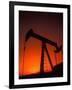 Silhouette of Oil Pump Jack, Tulsa, Oklahoma-Bill Bachmann-Framed Photographic Print