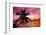 Silhouette of Palm Tree at Sunset-Philippe Hugonnard-Framed Photographic Print