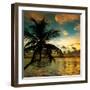 Silhouette of Palm Tree at Sunset-Philippe Hugonnard-Framed Photographic Print