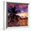 Silhouette of Palm Tree at Sunset-Philippe Hugonnard-Framed Photographic Print