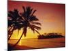 Silhouette of Palm Trees and Desert Island at Sunrise, Rarotonga, Cook Islands, South Pacific-Dominic Webster-Mounted Photographic Print