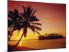Silhouette of Palm Trees and Desert Island at Sunrise, Rarotonga, Cook Islands, South Pacific-Dominic Webster-Mounted Photographic Print