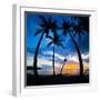 Silhouette of Palm Trees at Sunset, Nippah Beach, Lombok, Indonesia, Southeast Asia, Asia-Matthew Williams-Ellis-Framed Premium Photographic Print
