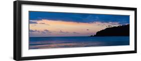 Silhouette of Palm Trees on a Cliff at Sunset, Nippah Beach, Lombok, Indonesia, Southeast Asia-Matthew Williams-Ellis-Framed Photographic Print