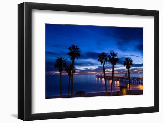 Silhouette of Palm Trees on the Beach, Laguna Beach, California, USA-null-Framed Photographic Print