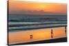 Silhouette of People and Dog Walking on the Beach, Seminyak, Kuta, Bali, Indonesia-null-Stretched Canvas