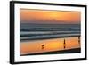 Silhouette of People and Dog Walking on the Beach, Seminyak, Kuta, Bali, Indonesia-null-Framed Photographic Print