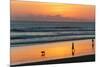 Silhouette of People and Dog Walking on the Beach, Seminyak, Kuta, Bali, Indonesia-null-Mounted Photographic Print