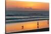 Silhouette of People and Dog Walking on the Beach, Seminyak, Kuta, Bali, Indonesia-null-Stretched Canvas