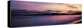 Silhouette of pier in pacific ocean, Santa Barbara, California, USA-null-Stretched Canvas