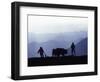 Silhouette of Ploughmen with Oxen, Colca Canyon, Peru-John Warburton-lee-Framed Photographic Print