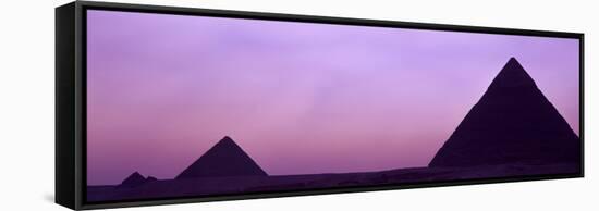 Silhouette of Pyramids at Dusk, Giza, Egypt-null-Framed Stretched Canvas