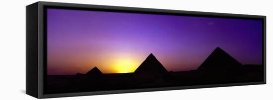 Silhouette of Pyramids at Dusk, Giza, Egypt-null-Framed Stretched Canvas