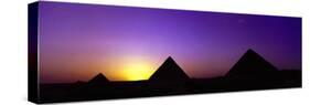 Silhouette of Pyramids at Dusk, Giza, Egypt-null-Stretched Canvas