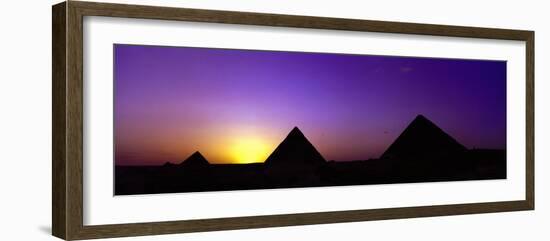 Silhouette of Pyramids at Dusk, Giza, Egypt-null-Framed Photographic Print