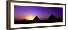 Silhouette of Pyramids at Dusk, Giza, Egypt-null-Framed Photographic Print