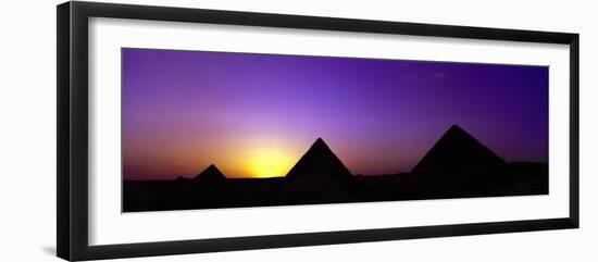 Silhouette of Pyramids at Dusk, Giza, Egypt-null-Framed Photographic Print