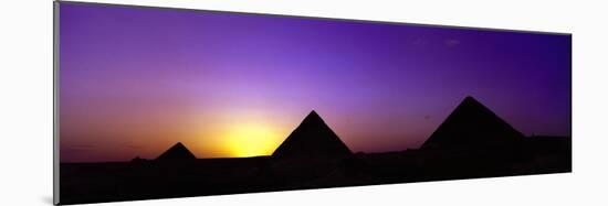 Silhouette of Pyramids at Dusk, Giza, Egypt-null-Mounted Photographic Print