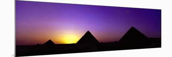 Silhouette of Pyramids at Dusk, Giza, Egypt-null-Mounted Photographic Print