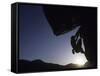 Silhouette of Rock Climber, Boulder, Colorado, USA-null-Framed Stretched Canvas