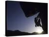 Silhouette of Rock Climber, Boulder, Colorado, USA-null-Stretched Canvas