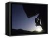 Silhouette of Rock Climber, Boulder, Colorado, USA-null-Framed Stretched Canvas