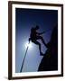 Silhouette of Rock Climber, Boulder, Colorado, USA-null-Framed Photographic Print