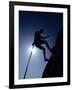 Silhouette of Rock Climber, Boulder, Colorado, USA-null-Framed Photographic Print