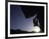 Silhouette of Rock Climber, Boulder, Colorado, USA-null-Framed Photographic Print