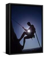 Silhouette of Rock Climber-null-Framed Stretched Canvas