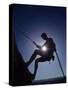 Silhouette of Rock Climber-null-Stretched Canvas