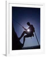 Silhouette of Rock Climber-null-Framed Photographic Print