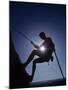 Silhouette of Rock Climber-null-Mounted Photographic Print