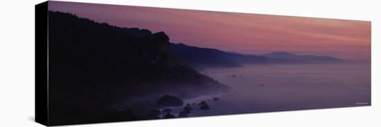 Silhouette of Rocks at Dusk, Redwood National Park, California, USA-null-Stretched Canvas