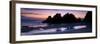 Silhouette of Rocks on the Beach, Erme Mouth, River Erme, Beacon Point, Devon, England-null-Framed Photographic Print