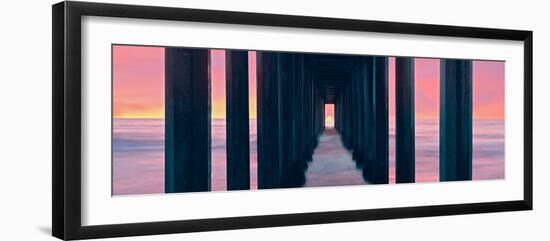 Silhouette of Scripps Pier, La Jolla, San Diego, California, Usa-null-Framed Photographic Print