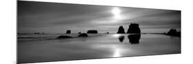 Silhouette of Sea Stacks at Sunset, Second Beach, Olympic National Park, Washington State, USA-null-Mounted Photographic Print