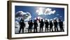 Silhouette of Soldiers from the U.S. Army National Guard-Stocktrek Images-Framed Photographic Print