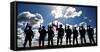 Silhouette of Soldiers from the U.S. Army National Guard-Stocktrek Images-Framed Stretched Canvas