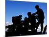 Silhouette of Soldiers Operating a BGM-71 Tow Guided Missile System-Stocktrek Images-Mounted Photographic Print