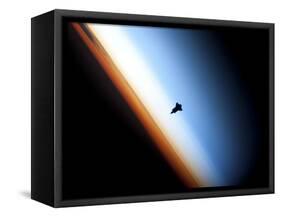 Silhouette of Space Shuttle Endeavour over Earth's Colorful Horizon-null-Framed Stretched Canvas