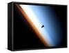 Silhouette of Space Shuttle Endeavour over Earth's Colorful Horizon-null-Framed Stretched Canvas