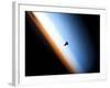 Silhouette of Space Shuttle Endeavour over Earth's Colorful Horizon-null-Framed Premium Photographic Print