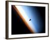 Silhouette of Space Shuttle Endeavour over Earth's Colorful Horizon-null-Framed Photographic Print