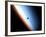 Silhouette of Space Shuttle Endeavour over Earth's Colorful Horizon-null-Framed Photographic Print