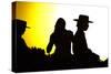 Silhouette of Spanish Couple on Horse-Felipe Rodríguez-Stretched Canvas