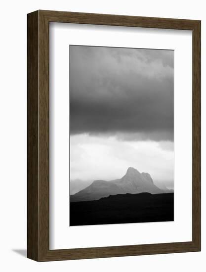 Silhouette of Stac Pollaidh Against Storm Sky, Viewed from Tanera More, Coigach and Assynt, UK-Niall Benvie-Framed Photographic Print